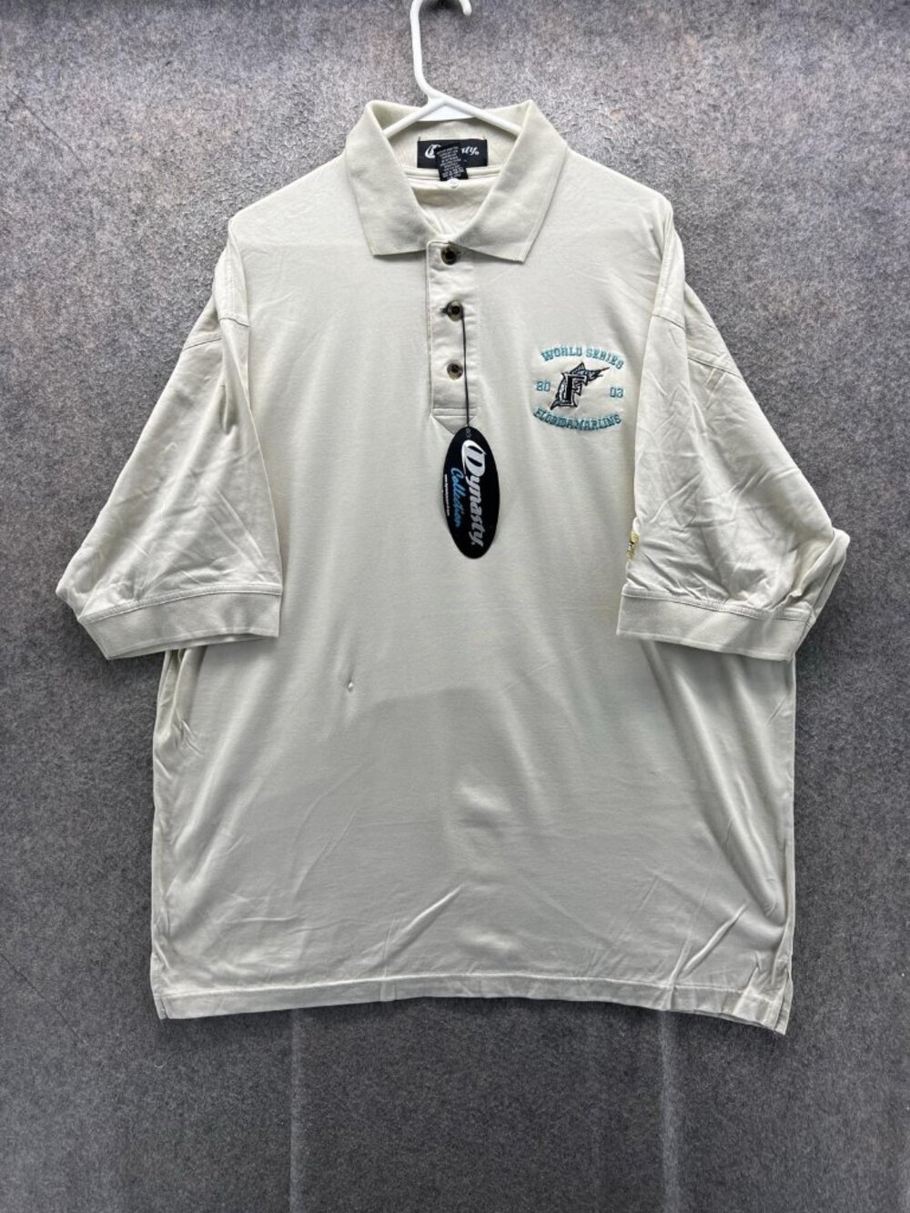 Vintage Florida Marlins Shirt Mens XL Beige MLB Baseball Dynasty Collection 90s